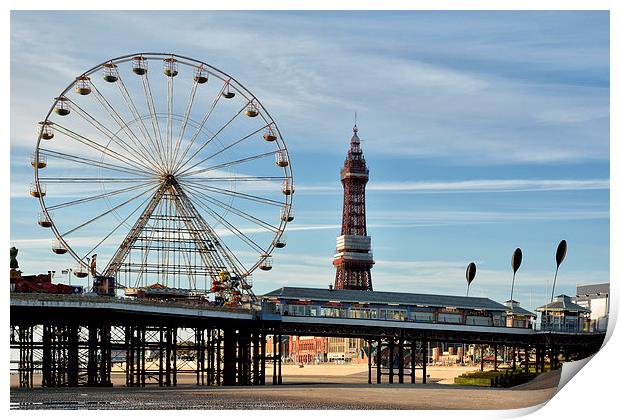 Big Wheel Central Pier Blackpool Print by Gary Kenyon
