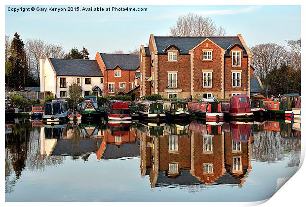 Lancaster Canal Reflections Print by Gary Kenyon