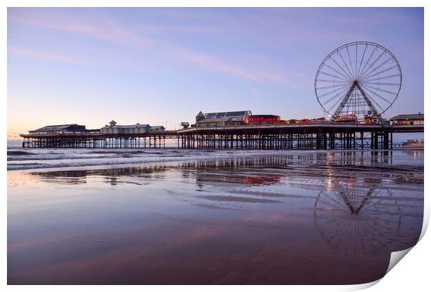 Sunset Sky Central Pier Blackpool Print by Gary Kenyon
