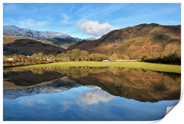 Coniston Field Reflections Print by Gary Kenyon