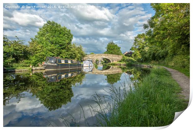 Reflections On The Lancaster Canal Print by Gary Kenyon