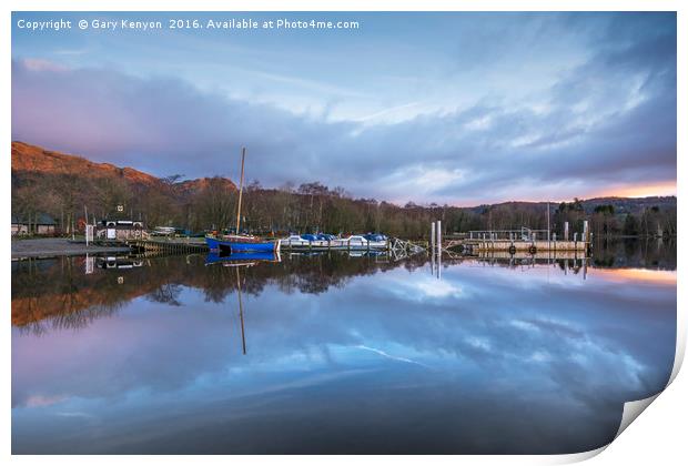 Coniston Sunrise Reflections One Morning Print by Gary Kenyon