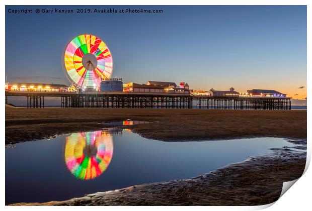 Big Wheel on Central Pier Blackpool Print by Gary Kenyon