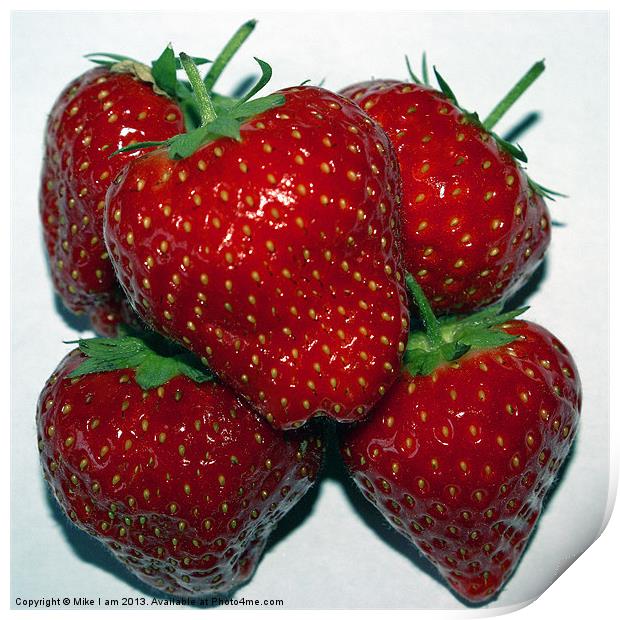 Red Strawberries Print by Thanet Photos