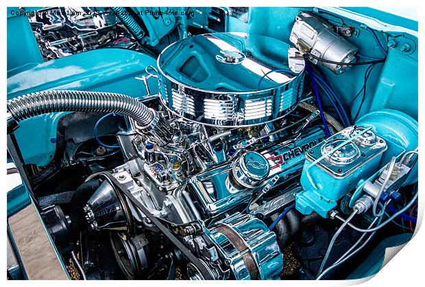 Chevy engine Print by Thanet Photos