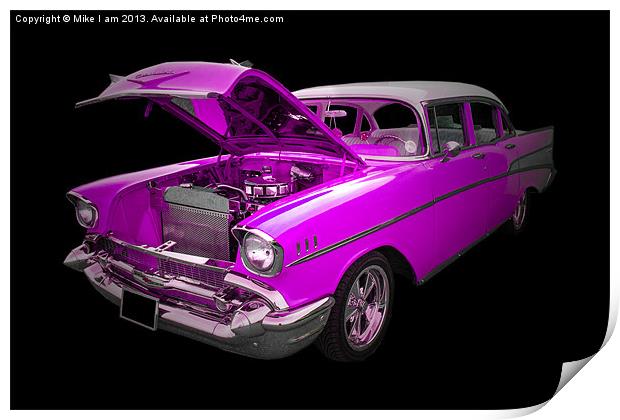 Pink 1957 Chevrolet Print by Thanet Photos