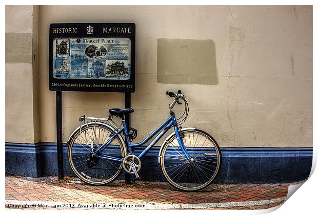 Bike parked Print by Thanet Photos
