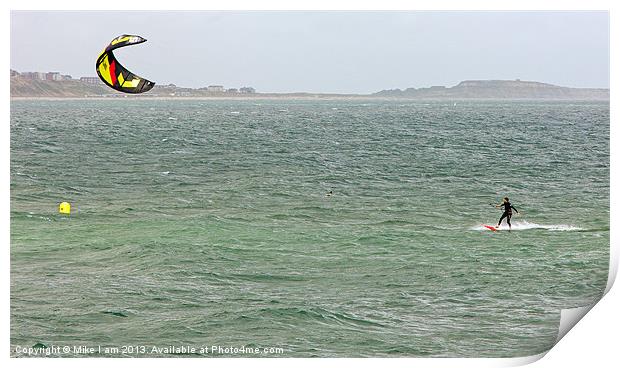 Kite Surfing Print by Thanet Photos
