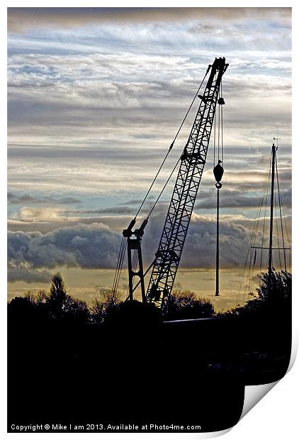 Crane Silhouette Print by Thanet Photos