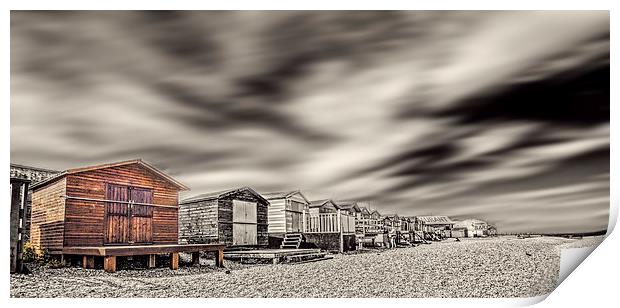 Beach huts Print by Thanet Photos