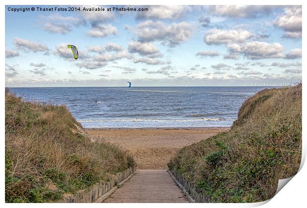 Kite surfing at Botany Bay Print by Thanet Photos