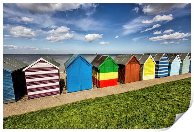 Colourful huts Print by Thanet Photos