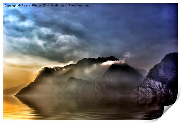  Misty lake Print by Thanet Photos