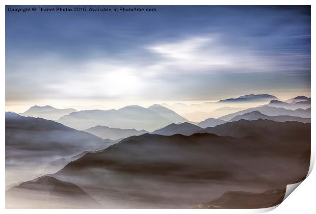  Misty mountains Italy                        Print by Thanet Photos