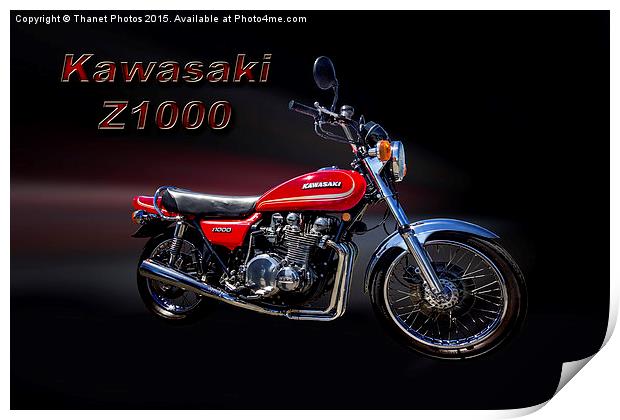  Kawasaki Z1000 Print by Thanet Photos