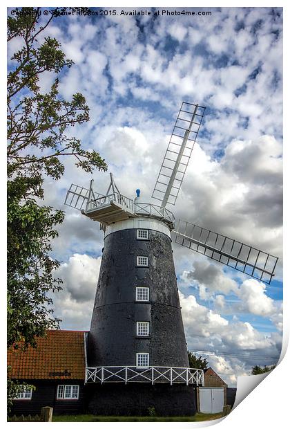  Burnham Overy Staithe Windmill Print by Thanet Photos