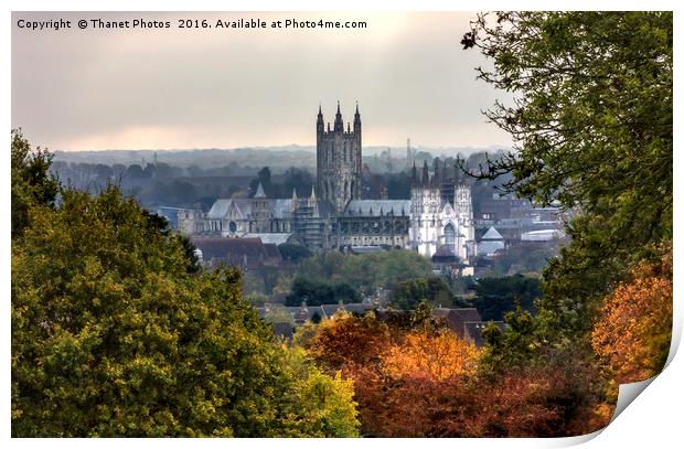 Canterbury cathedral in Autumn Print by Thanet Photos