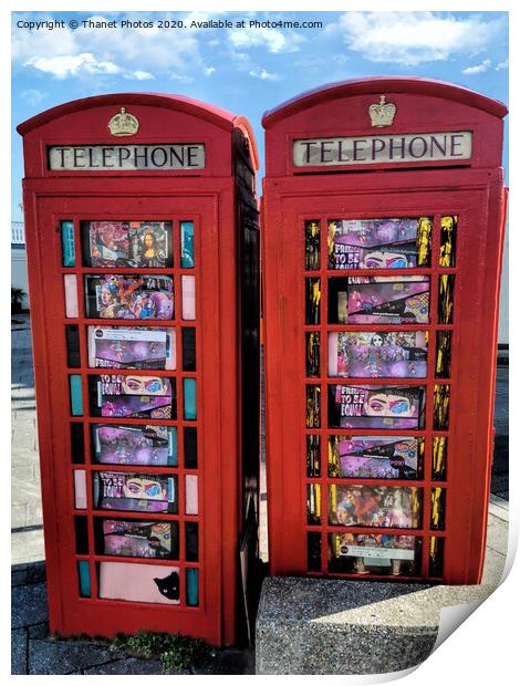 Red Telephone Boxes Print by Thanet Photos