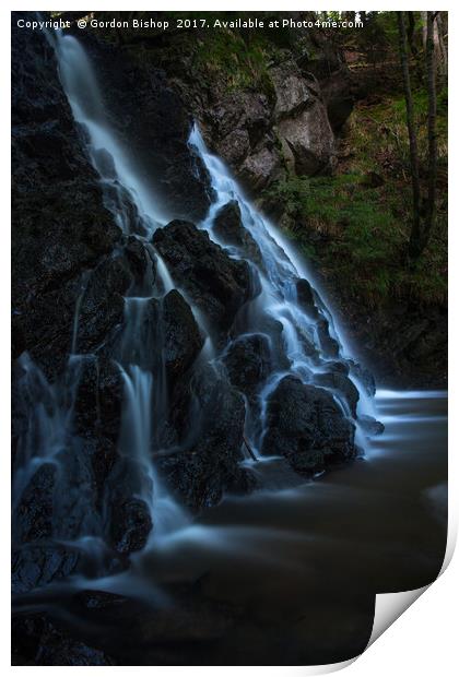 Fairy Glen Falls Print by Gordon Bishop