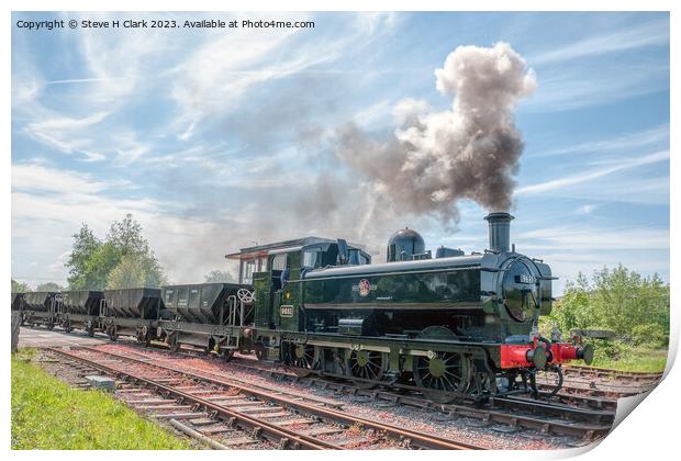 Pannier 9681 with Goods Train Print by Steve H Clark