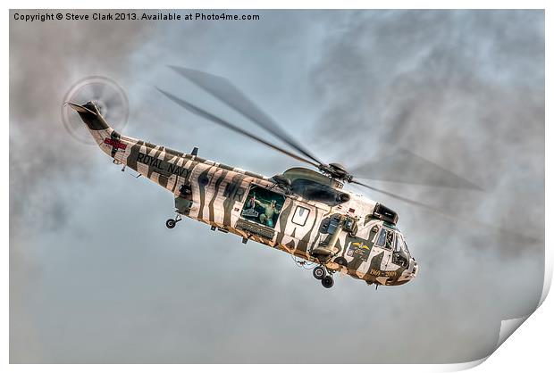 Sea King in Arctic Camouflage Print by Steve H Clark