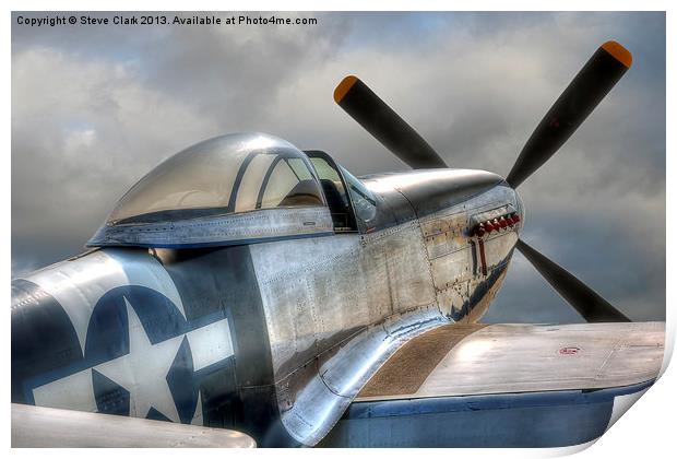 P51 Mustang Ready for Action Print by Steve H Clark