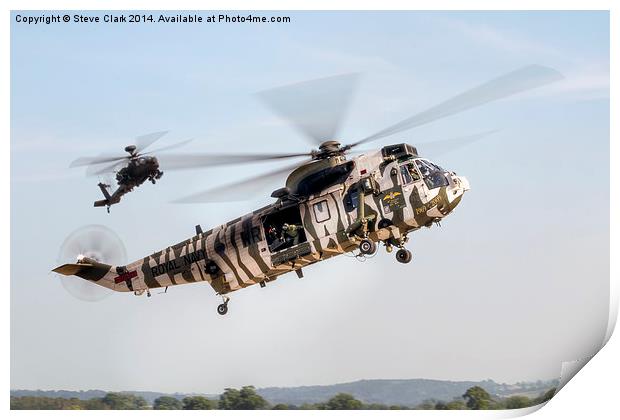 Sea King and Apache Helicopters Print by Steve H Clark