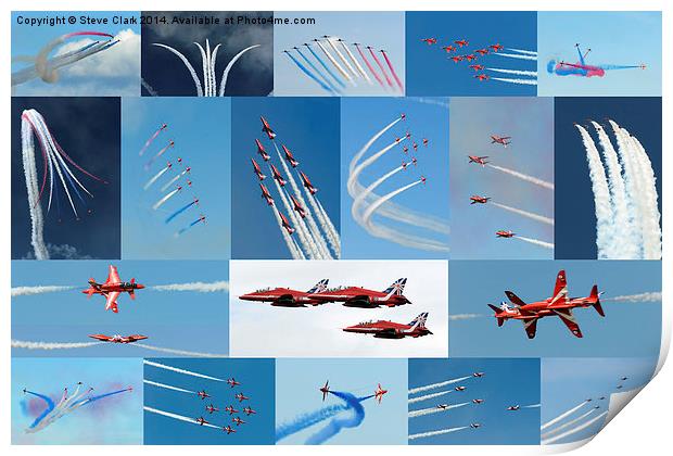  Red Arrows 2014 - (50 Display Seasons) Print by Steve H Clark
