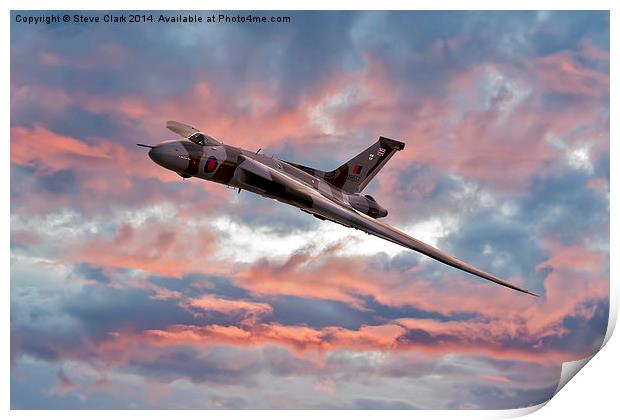  Avro Vulcan at Dawn Print by Steve H Clark