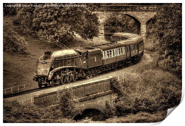  Sir Nigel Gresley Locomotive - Sepia Print by Steve H Clark