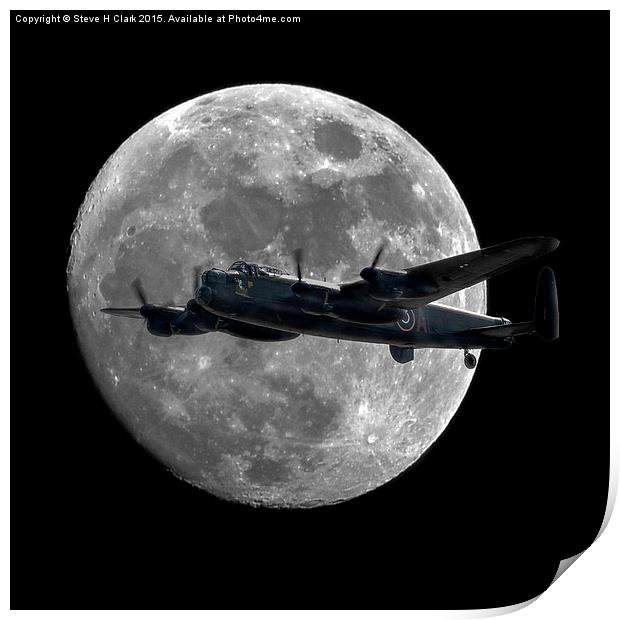 Bomber's Moon (Square Version) Print by Steve H Clark
