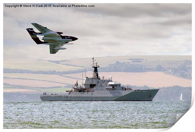 Royal Navy - HMS Mersey and Sea Vixen Print by Steve H Clark