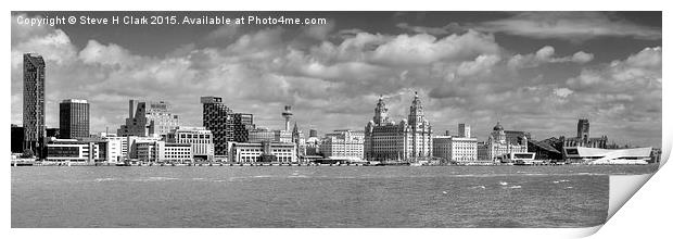  Liverpool's Iconic Waterfront - Monochrome Print by Steve H Clark