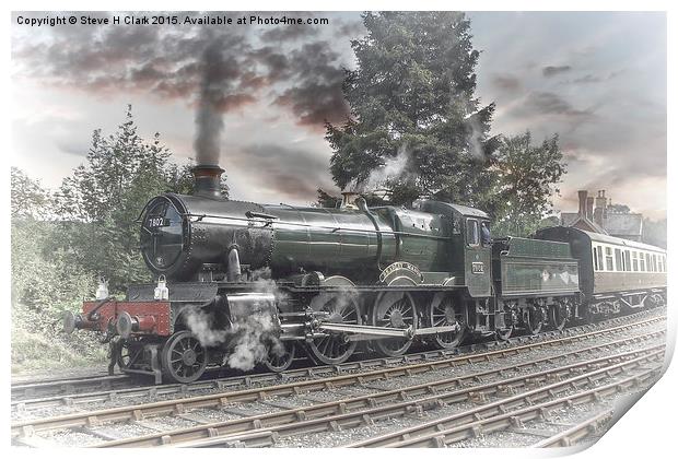 GWR Bradley Manor - Hand Tint Effect Print by Steve H Clark