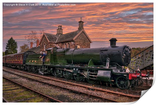  Great Western Railway Engine 2857 at Sunset Print by Steve H Clark