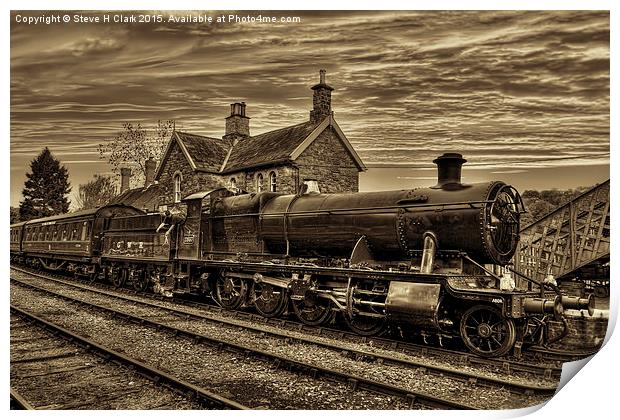 Great Western Railway Engine 2857 - Sepia Version Print by Steve H Clark