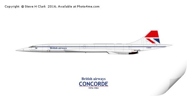 British Airways Concorde 1976-1984 Print by Steve H Clark