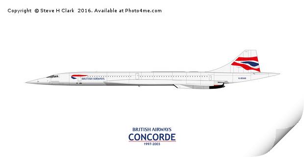 British Airways Concorde 1997-2003 Print by Steve H Clark
