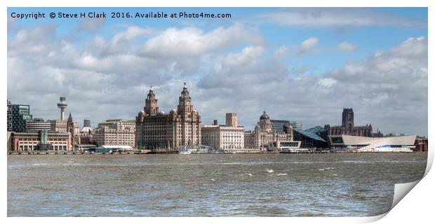 Liverpool's Iconic Waterfront Print by Steve H Clark