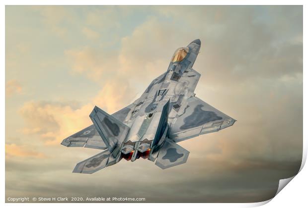 F 22 Raptor Print by Steve H Clark