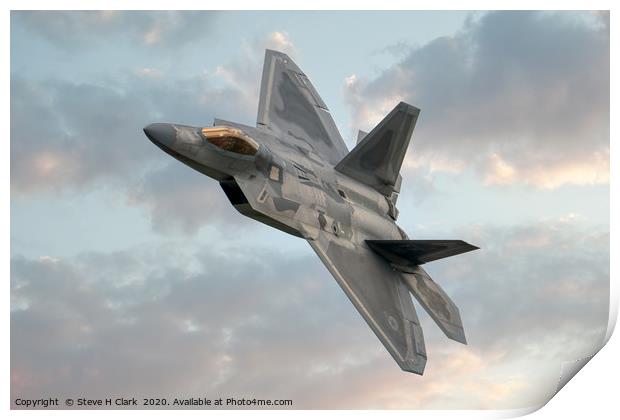 F-22 Raptor Print by Steve H Clark