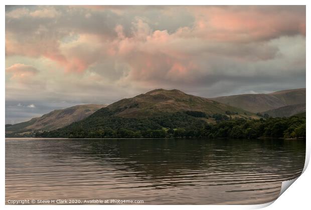 Sunset View from an Ullswater Steamer Print by Steve H Clark