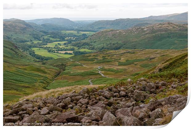 The Hardknott Pass  In The Lake District Print by Steve H Clark