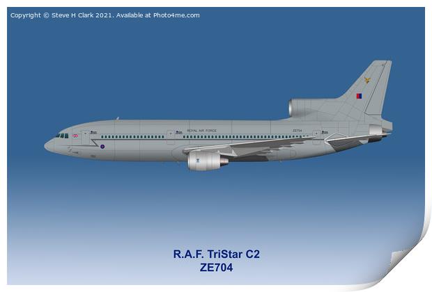 RAF TriStar C2 ZE704 Artwork Print by Steve H Clark