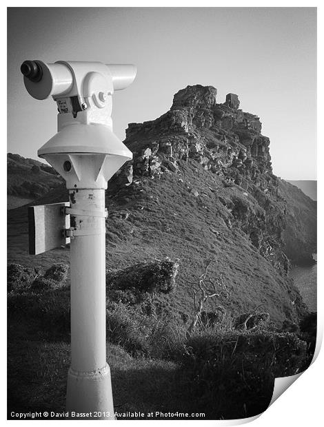 Valley of the rocks telescope Print by David Basset