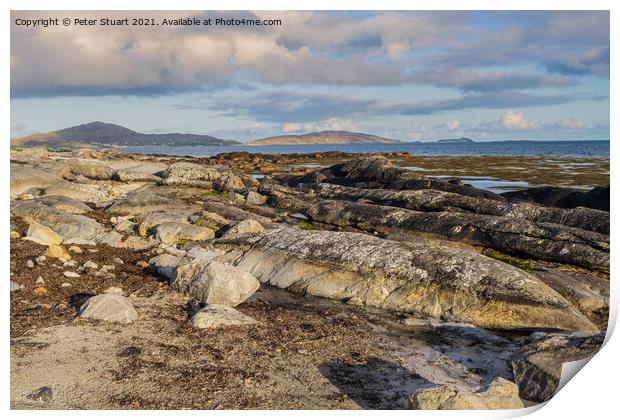 East Kilbride beach on South Uist Print by Peter Stuart