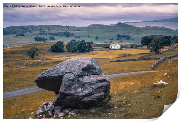 Samsons Toe at Winskill Stones above Langcliffe in the Yorkshire Print by Peter Stuart