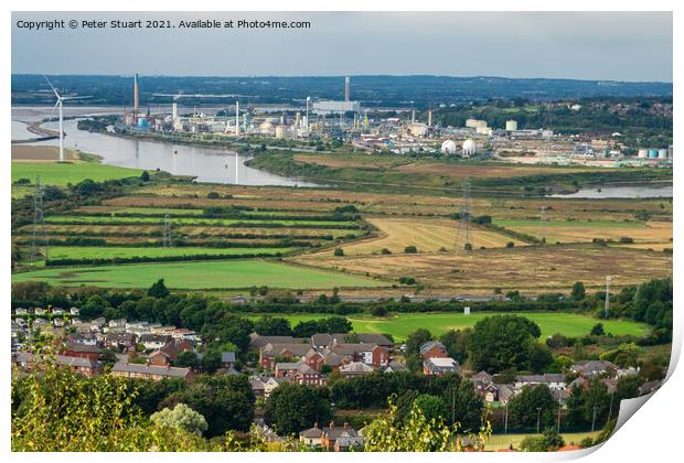 View from the top of Helsby Hill in Cheshire Print by Peter Stuart