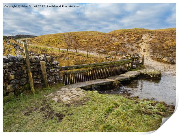 Ford crossing a river on Mastiles Lane near Malham Tarn in the Yorkshire Dales Print by Peter Stuart