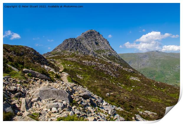 Climbing Tryffan via the South Ridge in the Ogwen  Print by Peter Stuart